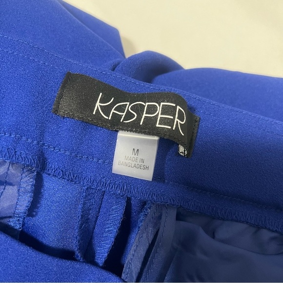 KASPER Women’s Cobalt Blue Medium Straight Leg Flat Front Pants NWT Business - Picture 7 of 11